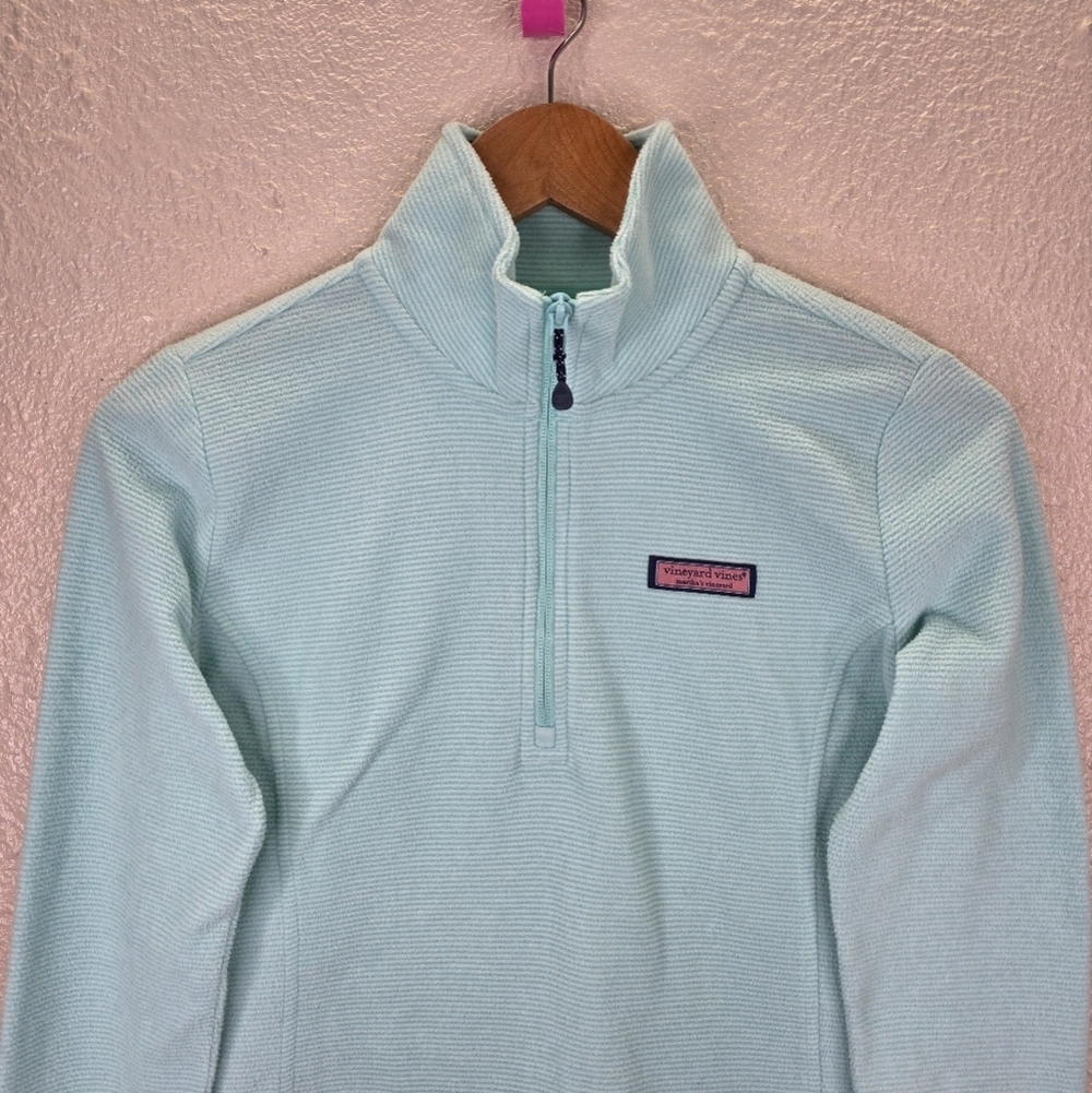 Vineyard Vines Quarter Zip Soft Comfort Sweater Color Mint Size Xxs Pull Over - Picture 3 of 14